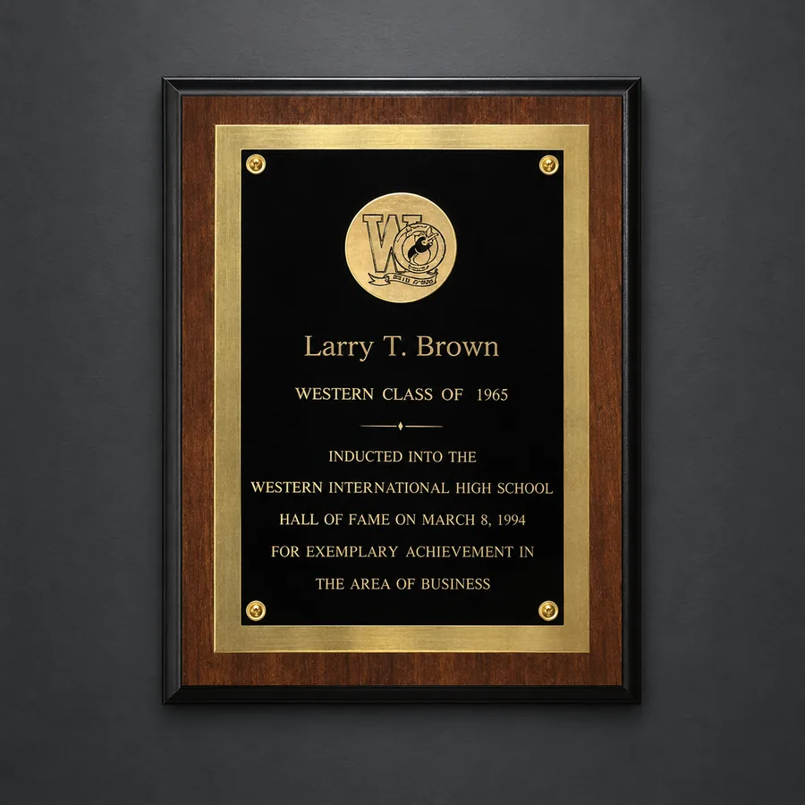 Western International High School Hall of Fame plaque